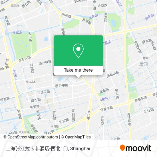 上海张江拉卡菲酒店-西北1门 map
