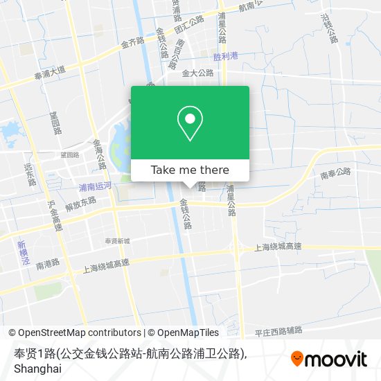 奉贤1路(公交金钱公路站-航南公路浦卫公路) map