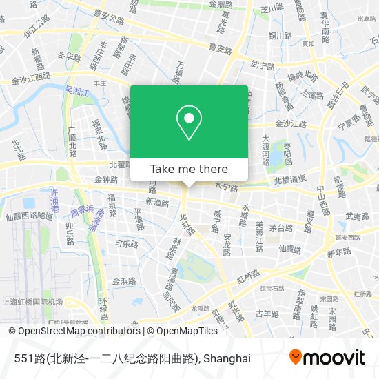 551路(北新泾-一二八纪念路阳曲路) map
