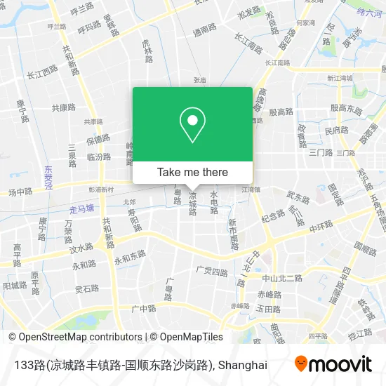 133路(凉城路丰镇路-国顺东路沙岗路) map