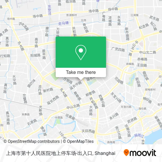 上海市第十人民医院地上停车场-出入口 map