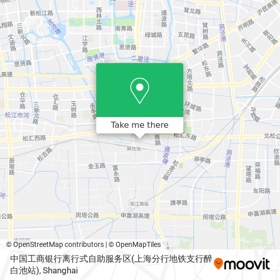 中国工商银行离行式自助服务区(上海分行地铁支行醉白池站) map