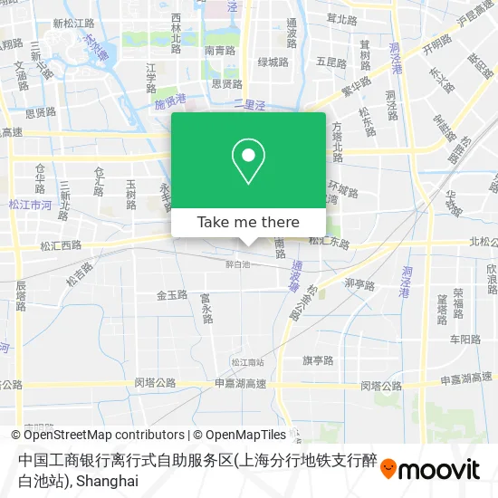 中国工商银行离行式自助服务区(上海分行地铁支行醉白池站) map
