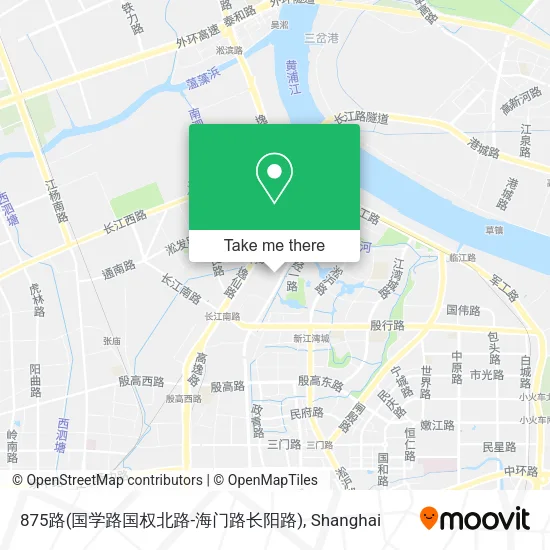 875路(国学路国权北路-海门路长阳路) map