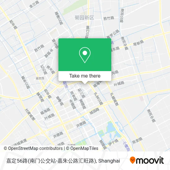 嘉定56路(南门公交站-嘉朱公路汇旺路) map
