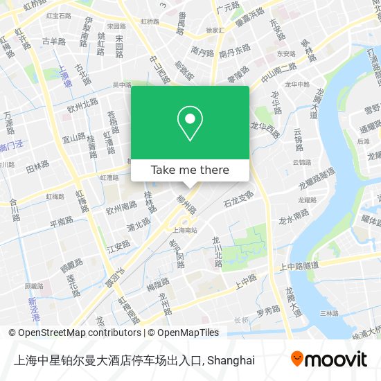 上海中星铂尔曼大酒店停车场出入口 map