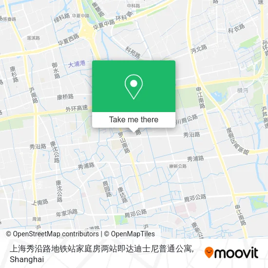上海秀沿路地铁站家庭房两站即达迪士尼普通公寓 map