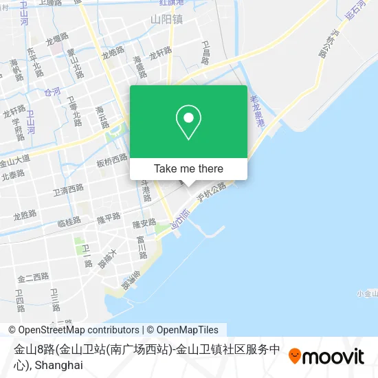 金山8路(金山卫站(南广场西站)-金山卫镇社区服务中心) map