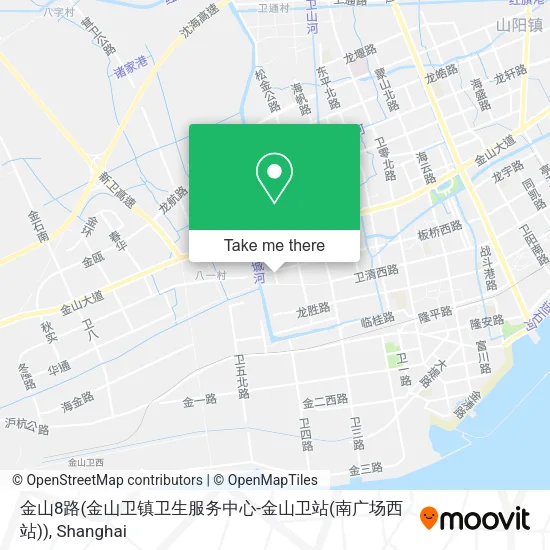 金山8路(金山卫镇卫生服务中心-金山卫站(南广场西站)) map