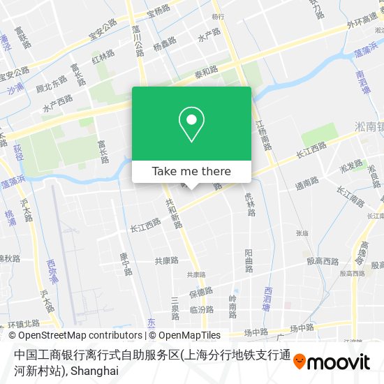 中国工商银行离行式自助服务区(上海分行地铁支行通河新村站) map