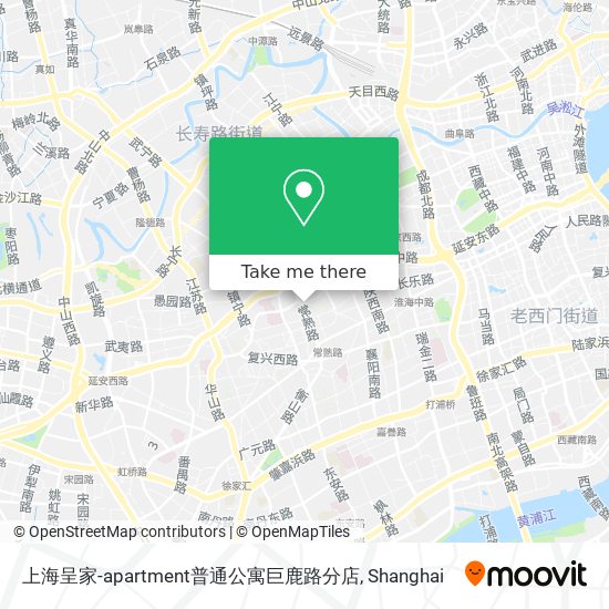 上海呈家-apartment普通公寓巨鹿路分店 map