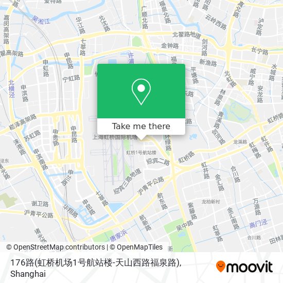 176路(虹桥机场1号航站楼-天山西路福泉路) map