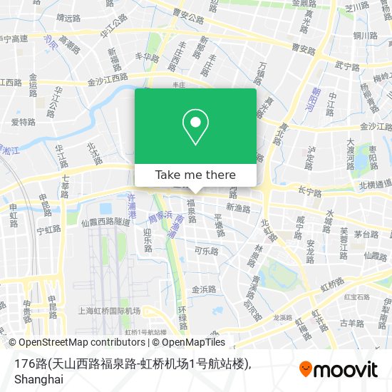 176路(天山西路福泉路-虹桥机场1号航站楼) map