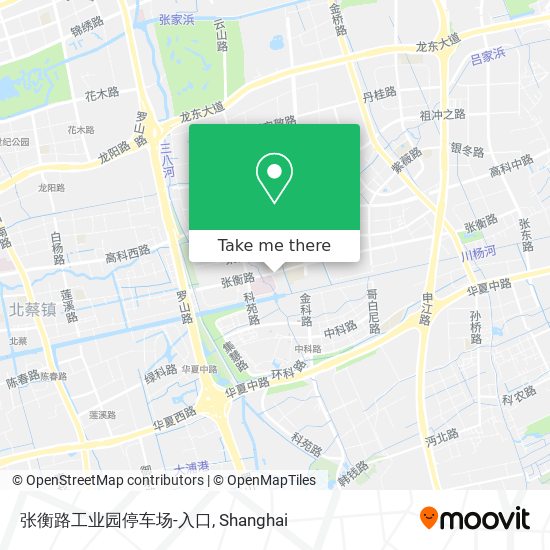 张衡路工业园停车场-入口 map