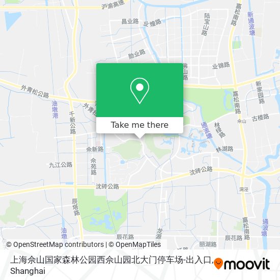上海佘山国家森林公园西佘山园北大门停车场-出入口 map