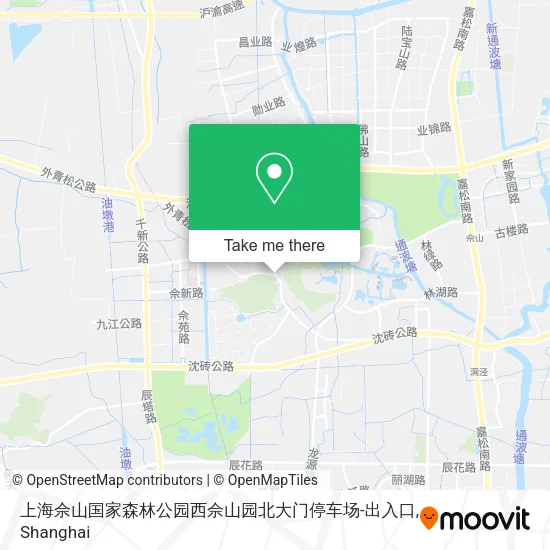 上海佘山国家森林公园西佘山园北大门停车场-出入口 map