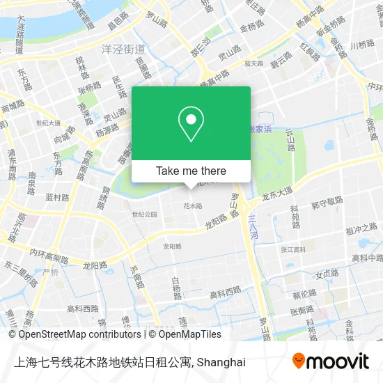 上海七号线花木路地铁站日租公寓 map