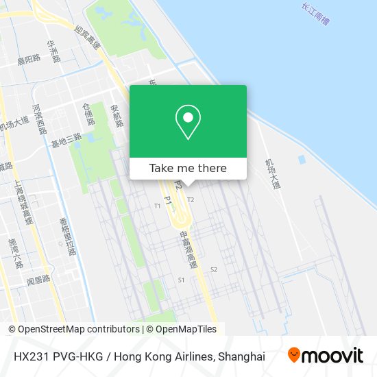 HX231 PVG-HKG / Hong Kong Airlines map