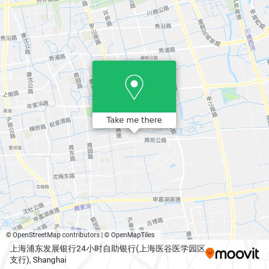 上海浦东发展银行24小时自助银行(上海医谷医学园区支行) map