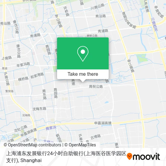 上海浦东发展银行24小时自助银行(上海医谷医学园区支行) map