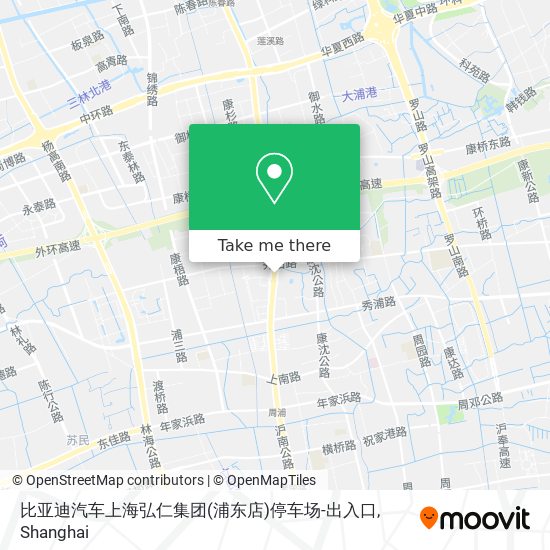 比亚迪汽车上海弘仁集团(浦东店)停车场-出入口 map