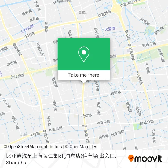 比亚迪汽车上海弘仁集团(浦东店)停车场-出入口 map