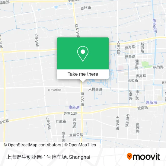 上海野生动物园-1号停车场 map
