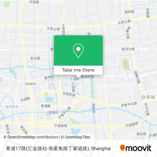 青浦17路(汇金路站-朱家角路丁家港路) map