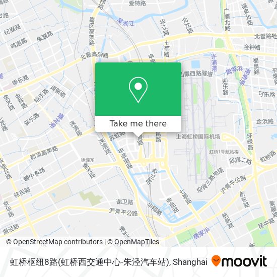 虹桥枢纽8路(虹桥西交通中心-朱泾汽车站) map