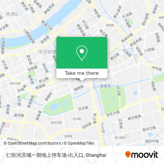 仁恒河滨城一期地上停车场-出入口 map