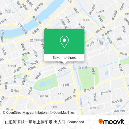 仁恒河滨城一期地上停车场-出入口 map