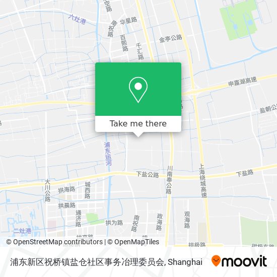 浦东新区祝桥镇盐仓社区事务冶理委员会 map