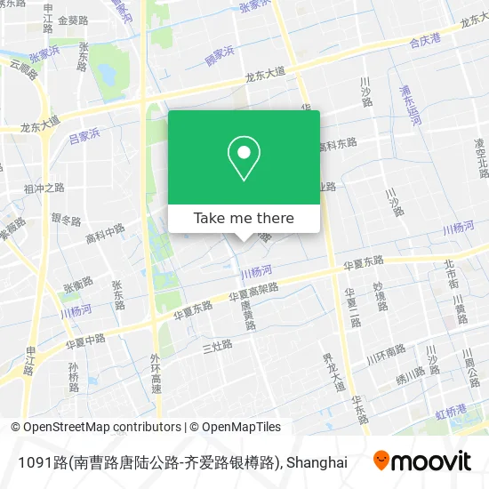 1091路(南曹路唐陆公路-齐爱路银樽路) map
