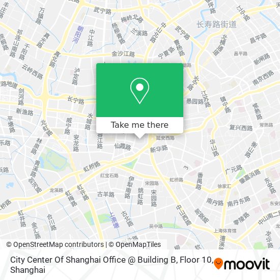City Center Of Shanghai Office @ Building B, Floor 10 map