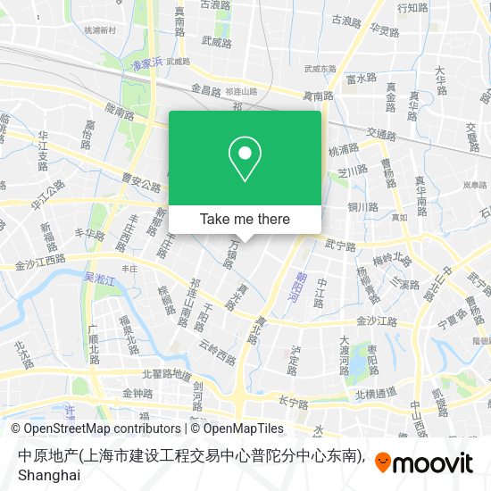 中原地产(上海市建设工程交易中心普陀分中心东南) map