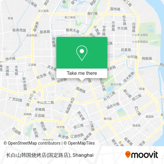 长白山韩国烧烤店(国定路店) map