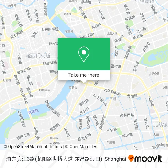 浦东滨江3路(龙阳路世博大道-东昌路渡口) map