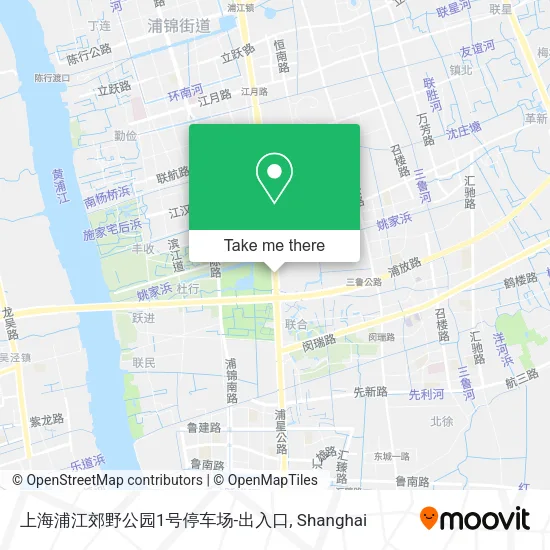 上海浦江郊野公园1号停车场-出入口 map