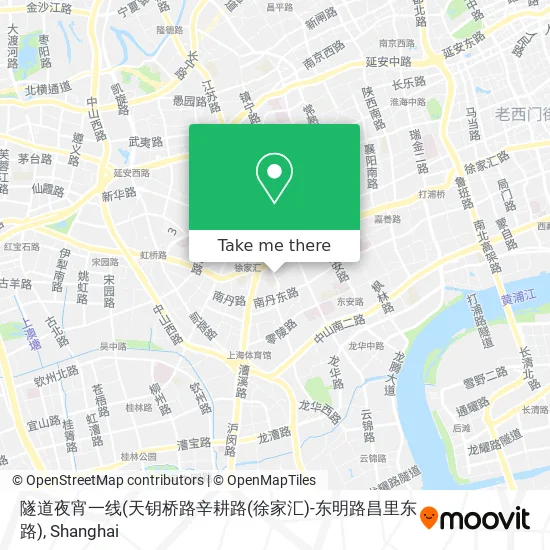 隧道夜宵一线(天钥桥路辛耕路(徐家汇)-东明路昌里东路) map