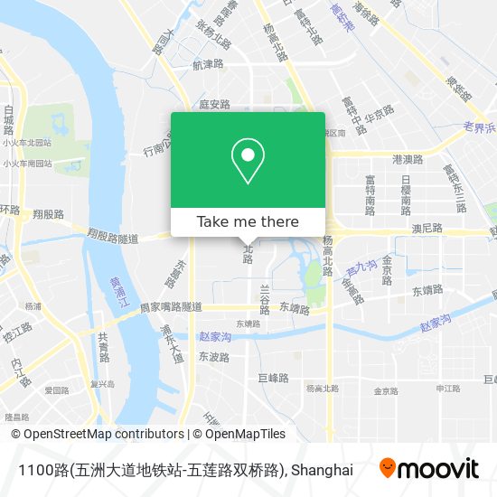 1100路(五洲大道地铁站-五莲路双桥路) map