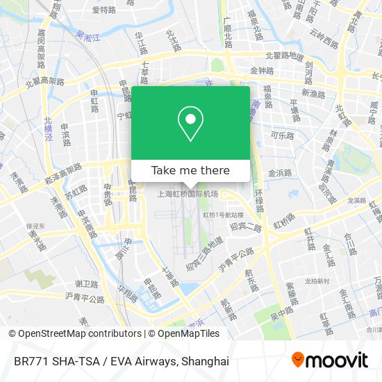 BR771 SHA-TSA / EVA Airways map