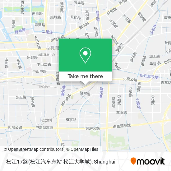 松江17路(松江汽车东站-松江大学城) map