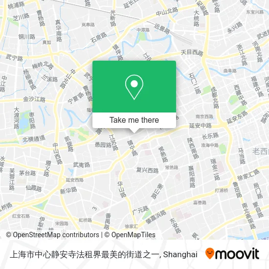 上海市中心静安寺法租界最美的街道之一 map