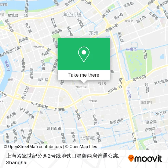 上海紧靠世纪公园2号线地铁口温馨两房普通公寓 map