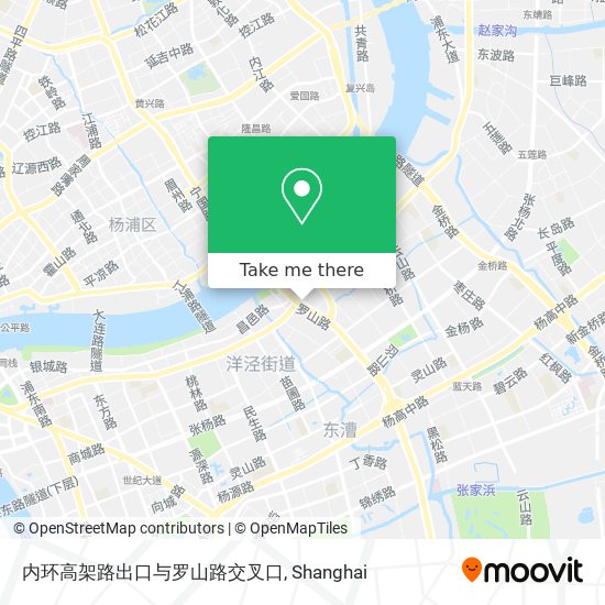 内环高架路出口与罗山路交叉口 map