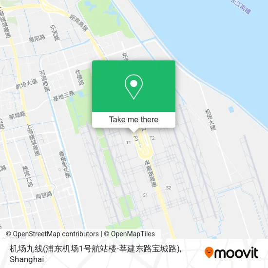 机场九线(浦东机场1号航站楼-莘建东路宝城路) map
