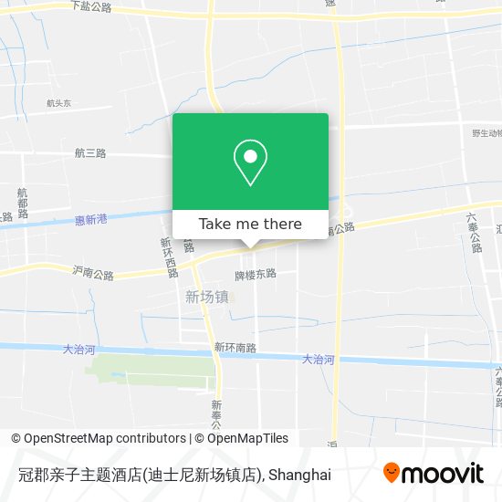 冠郡亲子主题酒店(迪士尼新场镇店) map