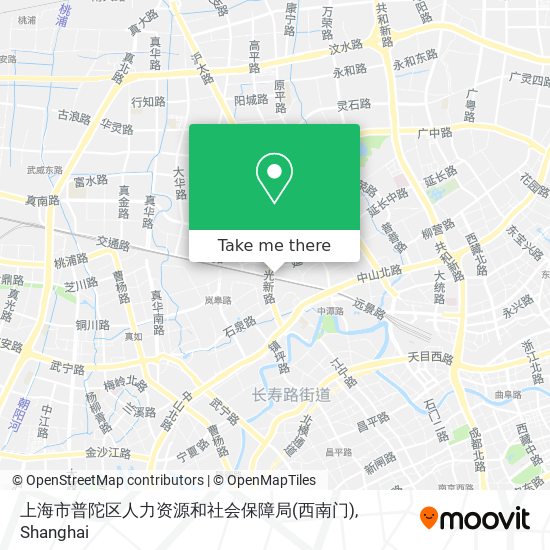 上海市普陀区人力资源和社会保障局(西南门) map