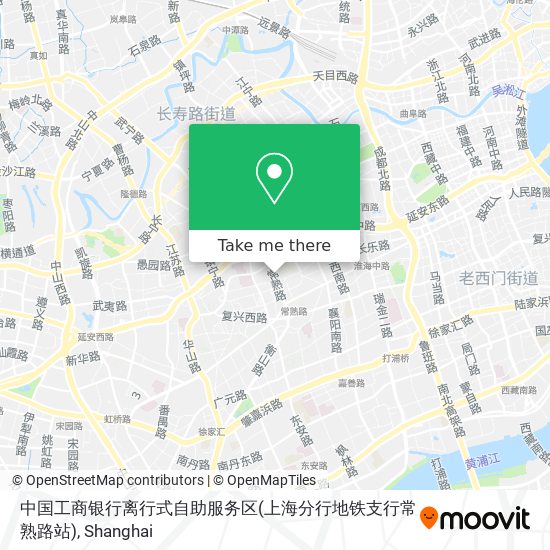 中国工商银行离行式自助服务区(上海分行地铁支行常熟路站) map