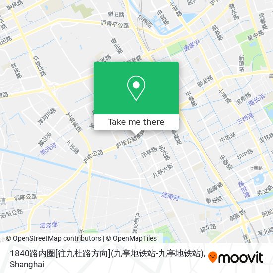 1840路内圈[往九杜路方向](九亭地铁站-九亭地铁站) map